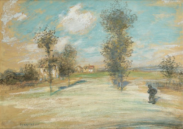 Landscape with a Peasant on the Road by Jean-Francois Raffaelli